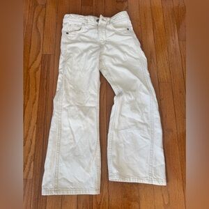 Kids size 9 Zara Off-White Wide-Leg Jeans